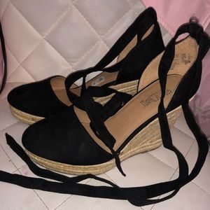 Black Espadrille Wedges